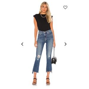 MOTHER Insider Crop Step Chew Jeans 30 Dancing On Coals‎ Raw Hem Denim